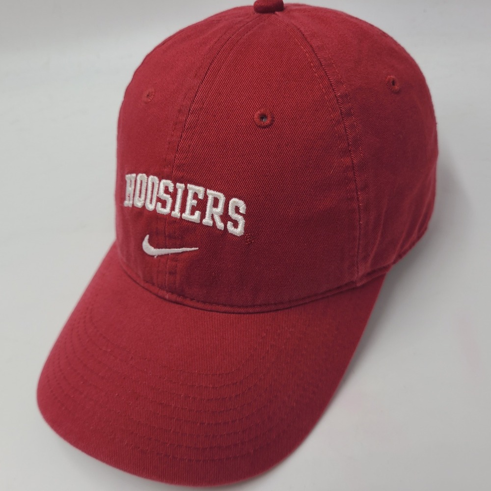 Indiana Hoosiers Hat Strapback Nike Red White NCAA University Center Swoosh Men